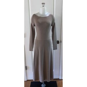 Aritzia Babaton Camel Mocha Midi Sweater‎ Dress Size Medium Knit Classic Long